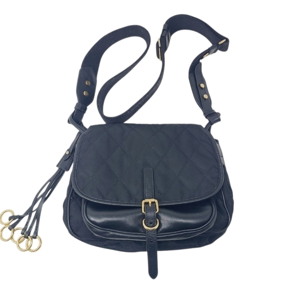 Prada | Black Corsair Quilted Nylon & Leather Luxury Crossbody Bag (One Size)